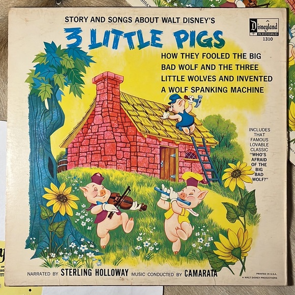Walt Disney’s “Three Little Pigs” Vinyl LP - Picture 2 of 5